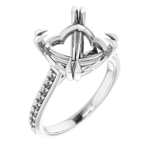 Double Claw-Prong Engagement Ring