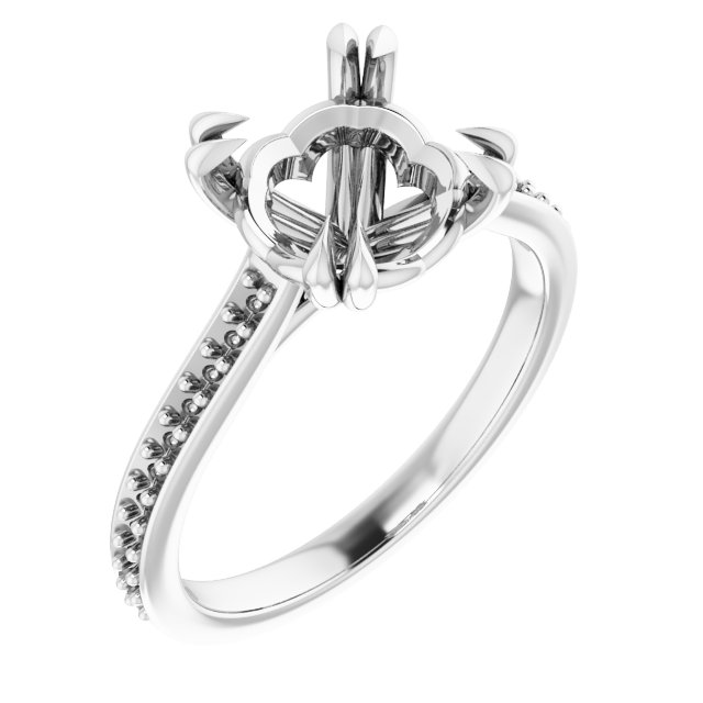 Double Claw-Prong Engagement Ring