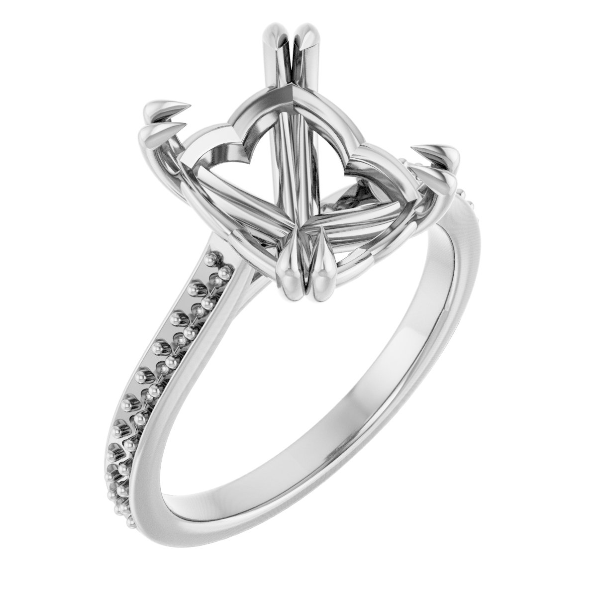 Double Claw-Prong Engagement Ring