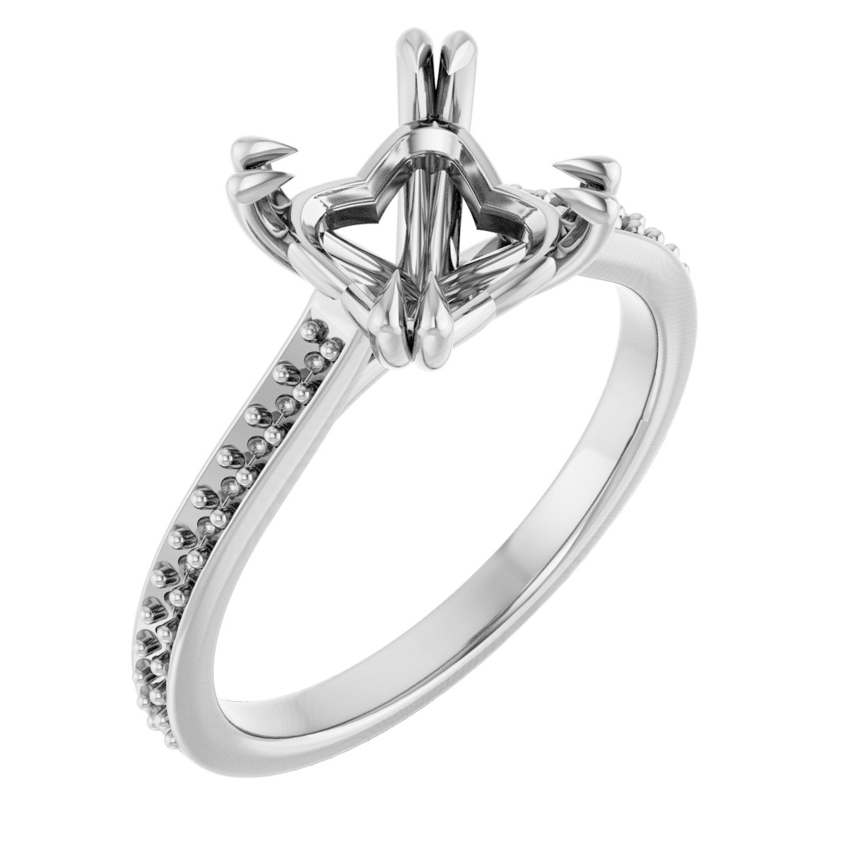 Double Claw-Prong Engagement Ring