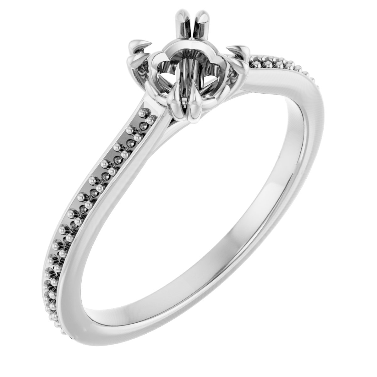 Double Claw-Prong Engagement Ring