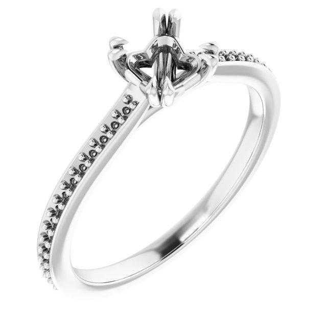 Double Claw-Prong Engagement Ring