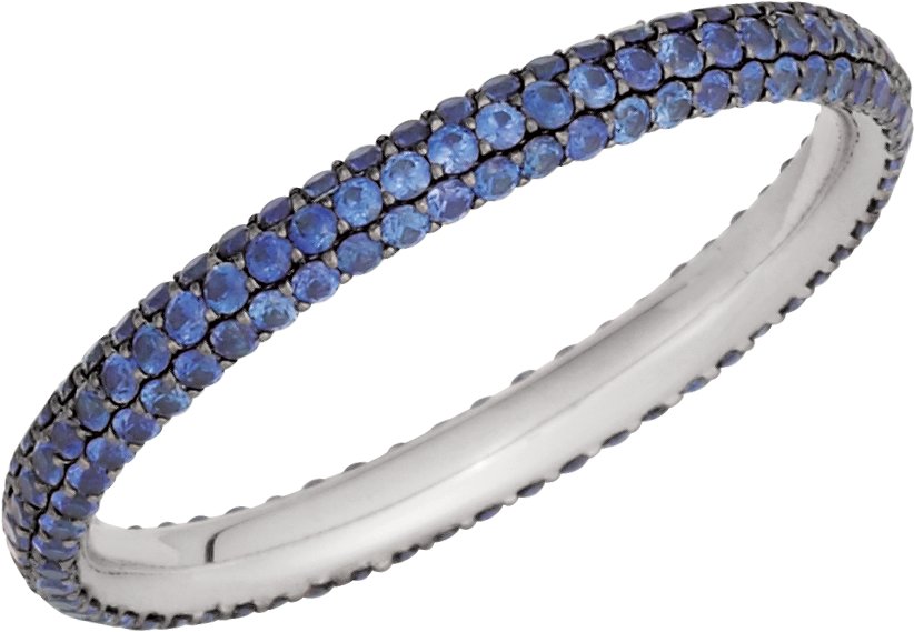 68366 / 14K White / Size 05.00 / Polished / Blue Sapphire Eternity Band