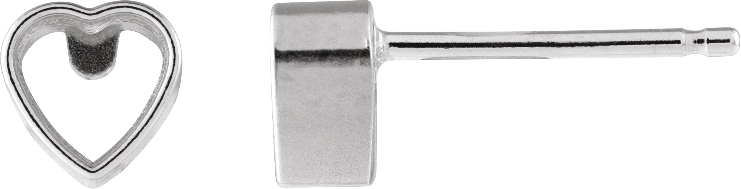 Heart Bezel-Set Stud Earrings