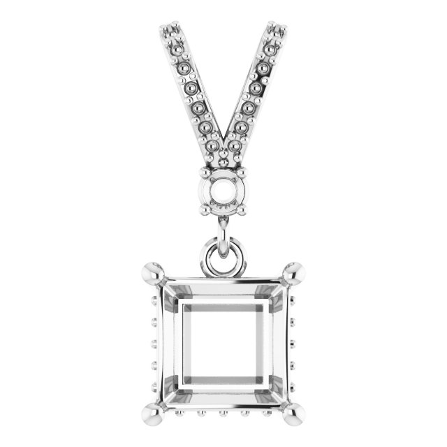 Accented Hidden Halo-Style Pendant
