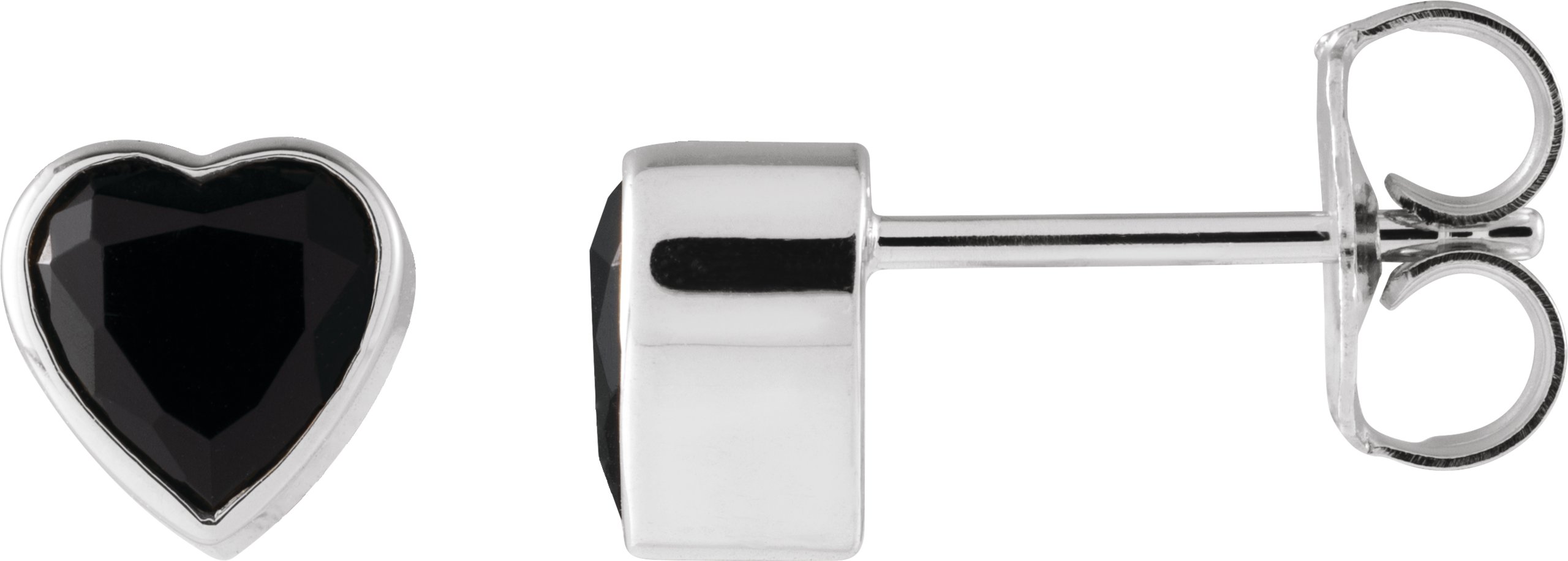 Heart Bezel-Set Stud Earrings