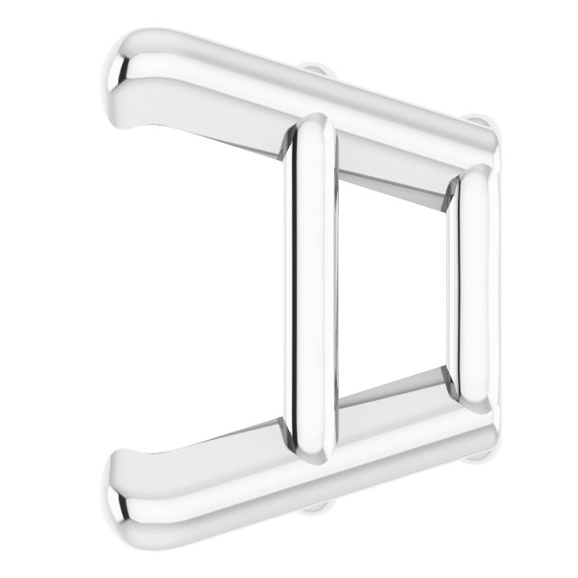 Square 4-Prong Lightweight Earring Setting