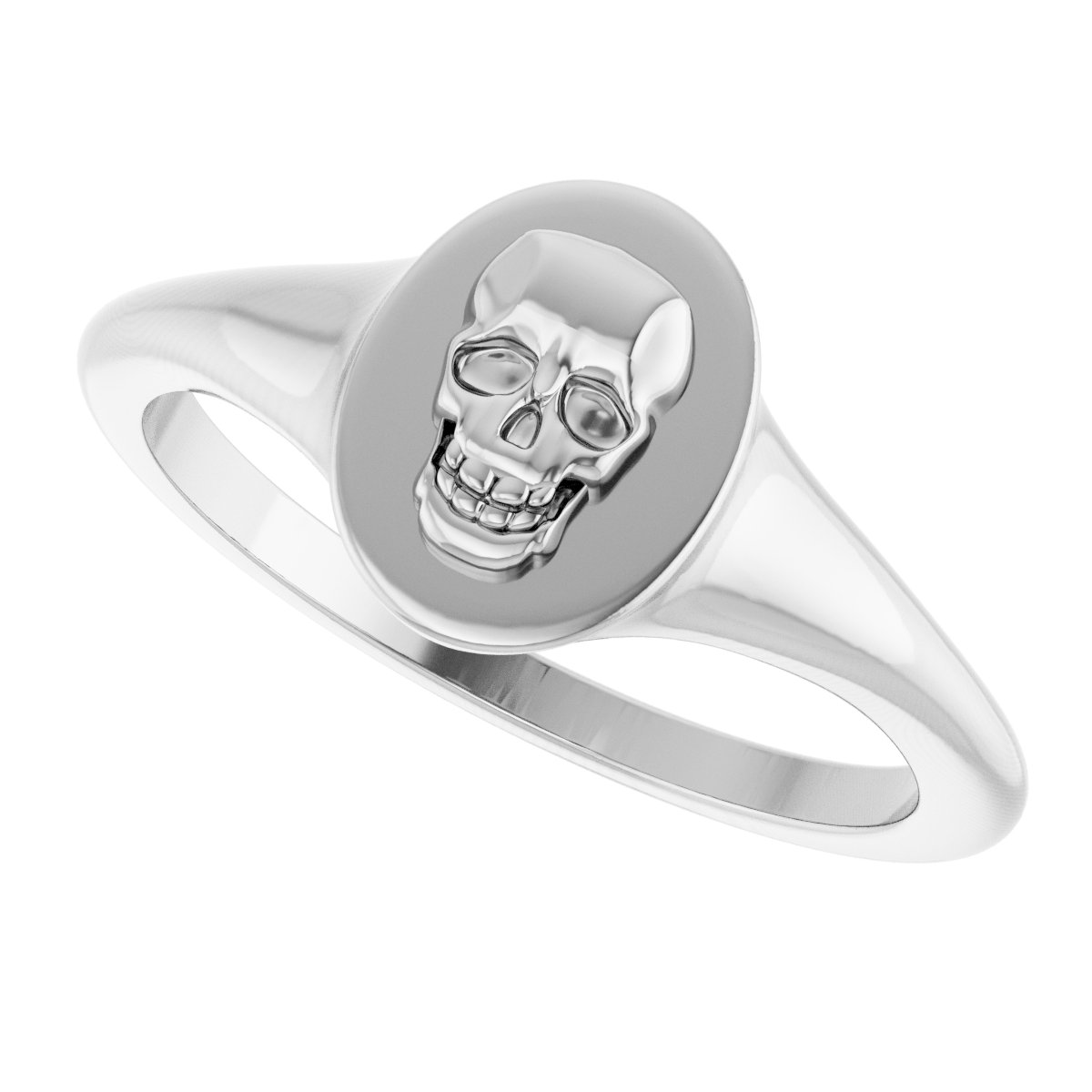 Sterling Silver Skull Signet Ring