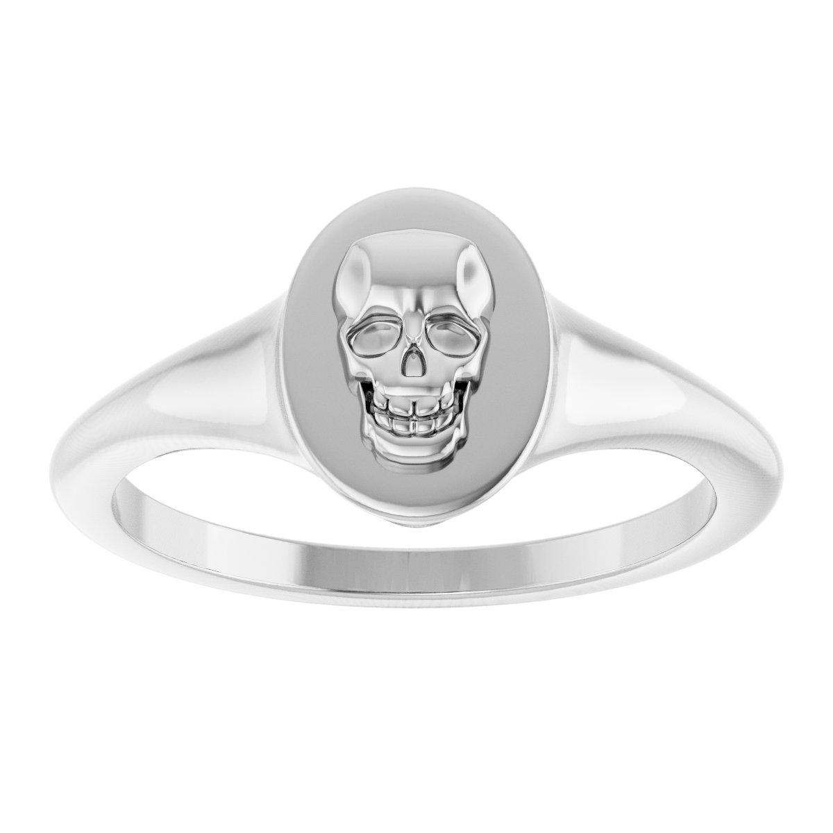 Sterling Silver Skull Signet Ring