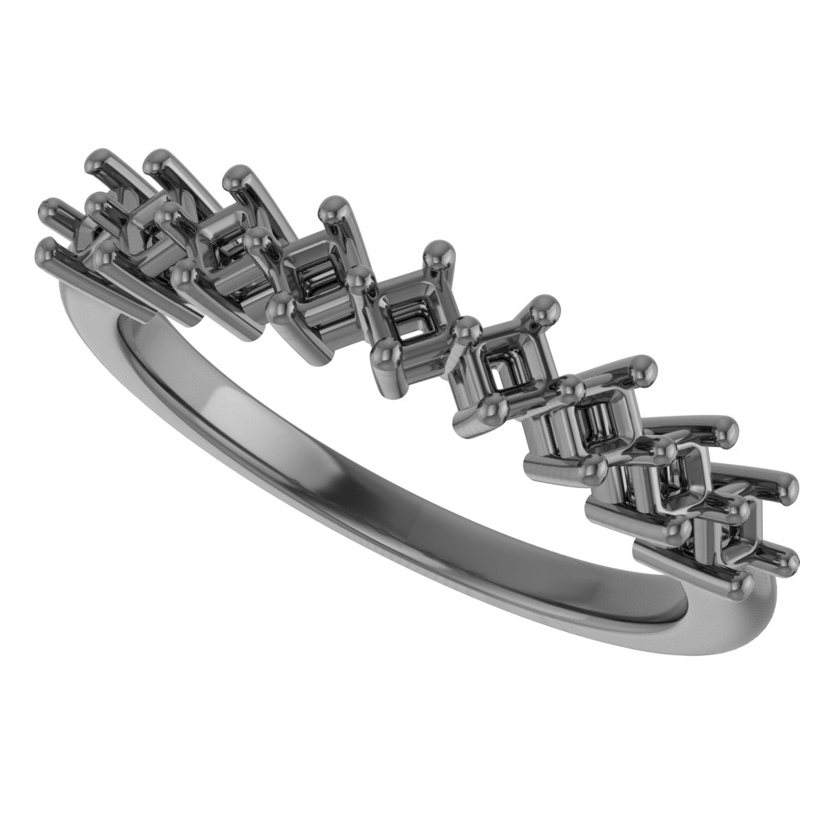 4x3 mm Pear Anniversary Band Mounting view 5