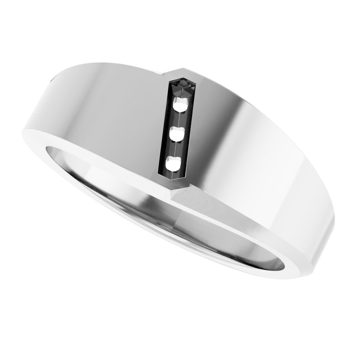 3 mm Asscher Mens Band Mounting view 5