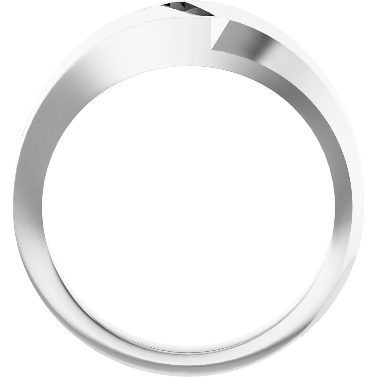 3 mm Asscher Mens Band Mounting view 2