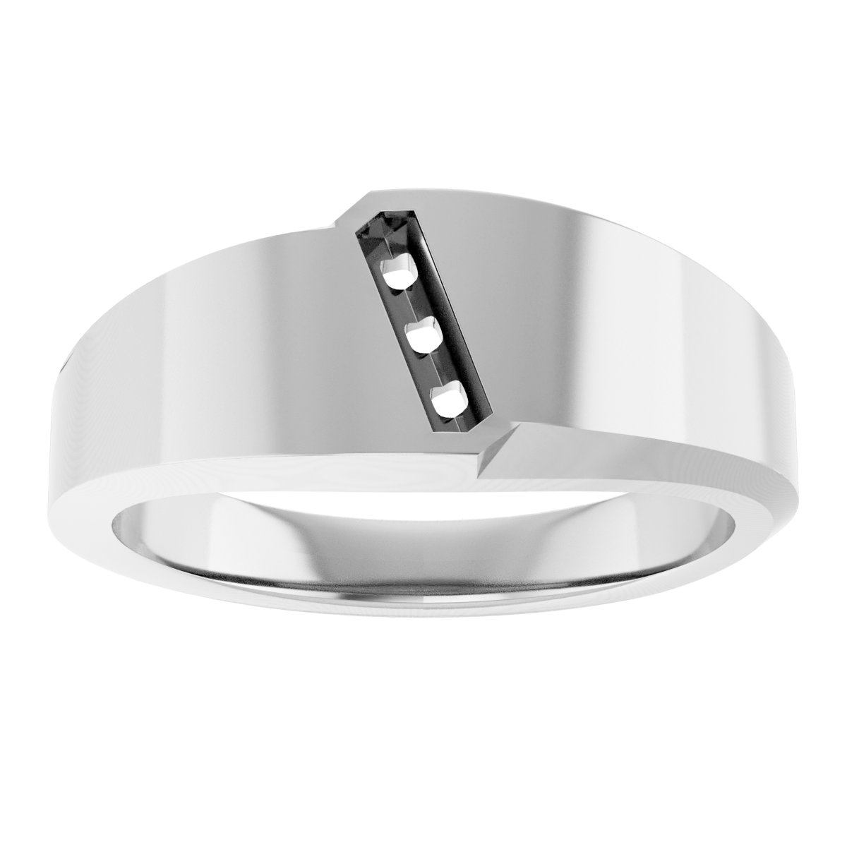 3 mm Asscher Mens Band Mounting view 3