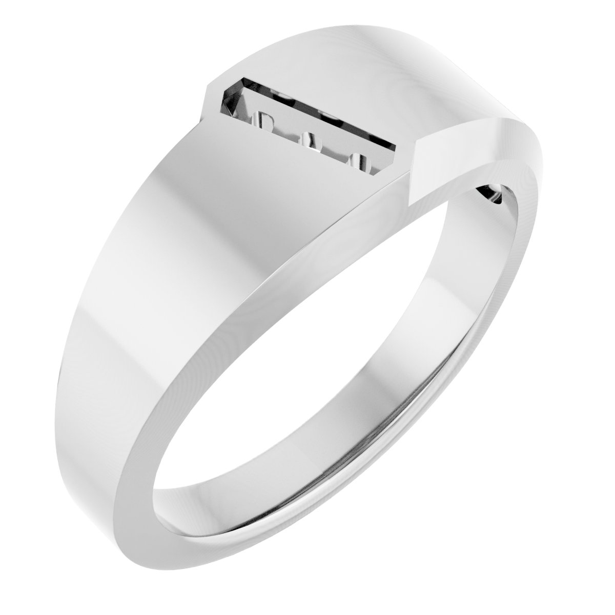 3 mm Asscher Mens Band Mounting