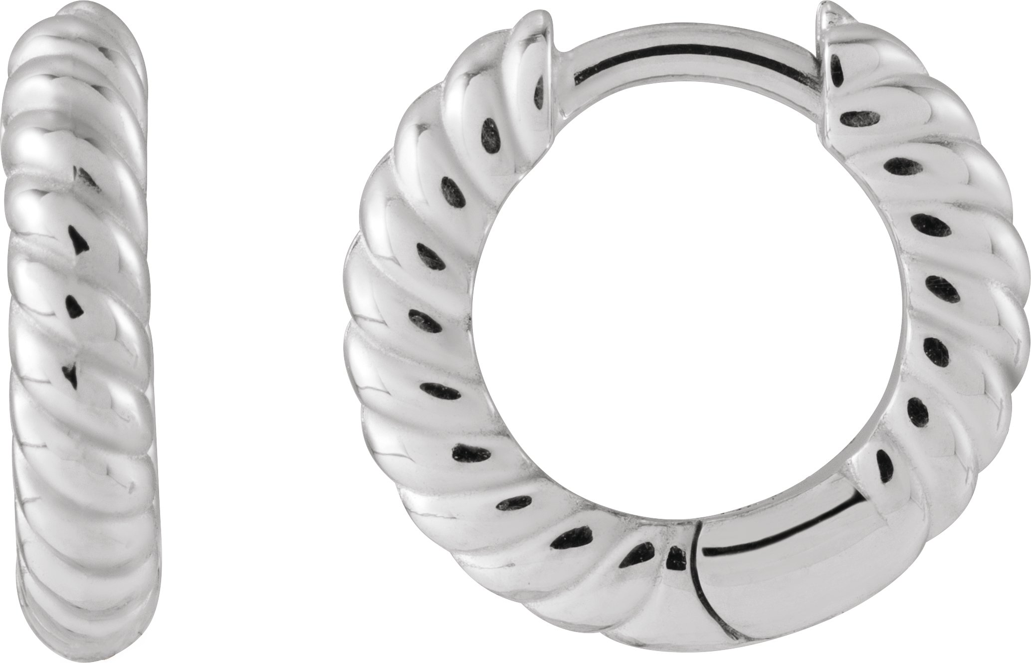 Sterling Silver Right Hinged Rope Hoop Earring