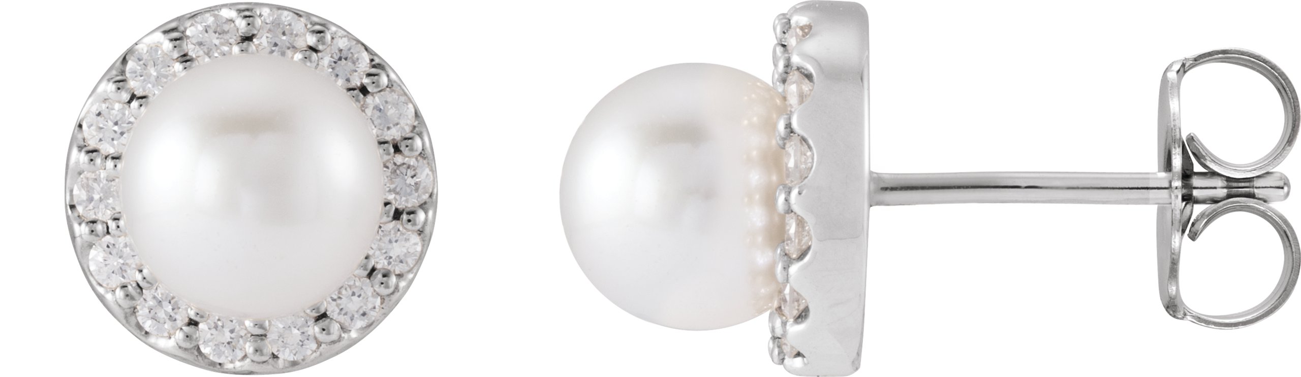 Halo-Style Pearl Earrings
