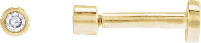14K Yellow .01 CT Natural Diamond Earring