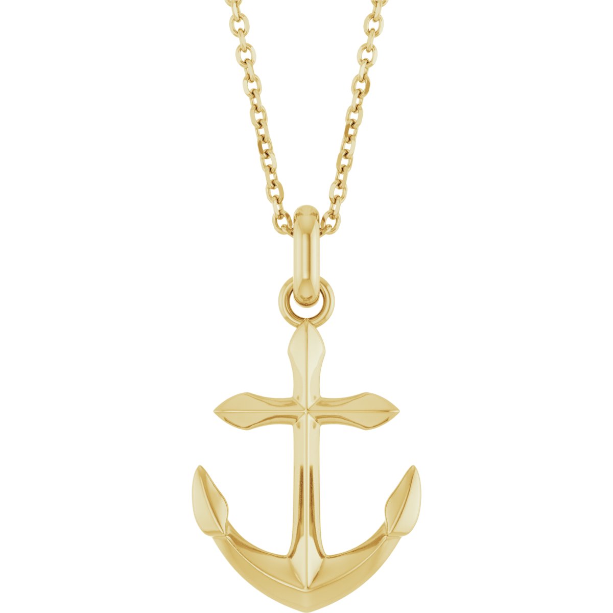 14K Yellow Anchor 20" Necklace 