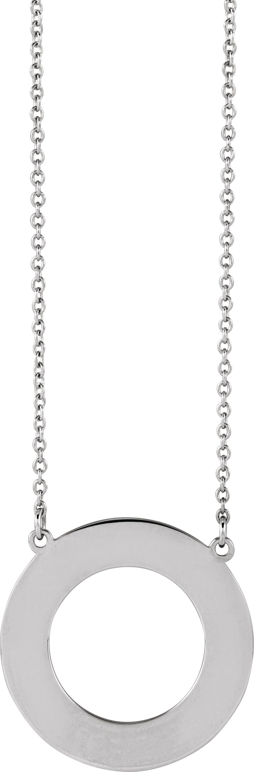 Sterling Silver Engravable Circle 16" Necklace