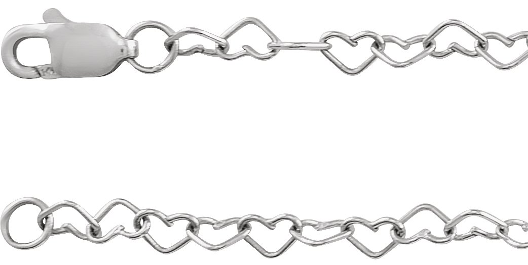 Sterling Silver 3.2 mm Heart Cable 7