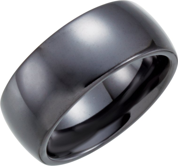 Black Ceramic Couture® 8 mm Domed Band Size 4