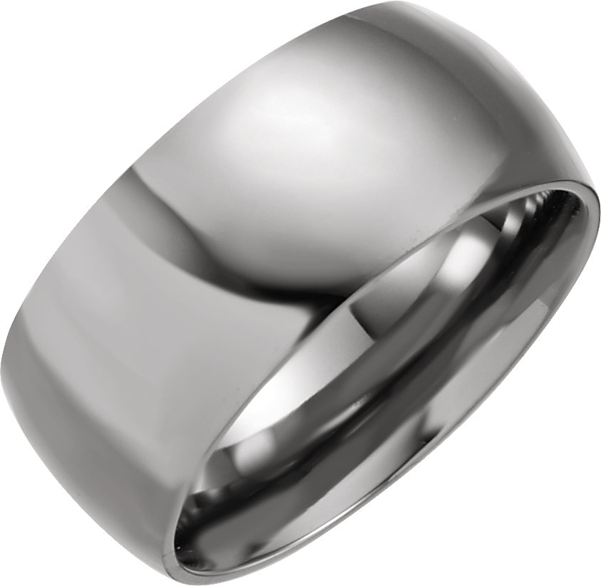 Titanium 10 mm Domed Polished Band Size 7.5