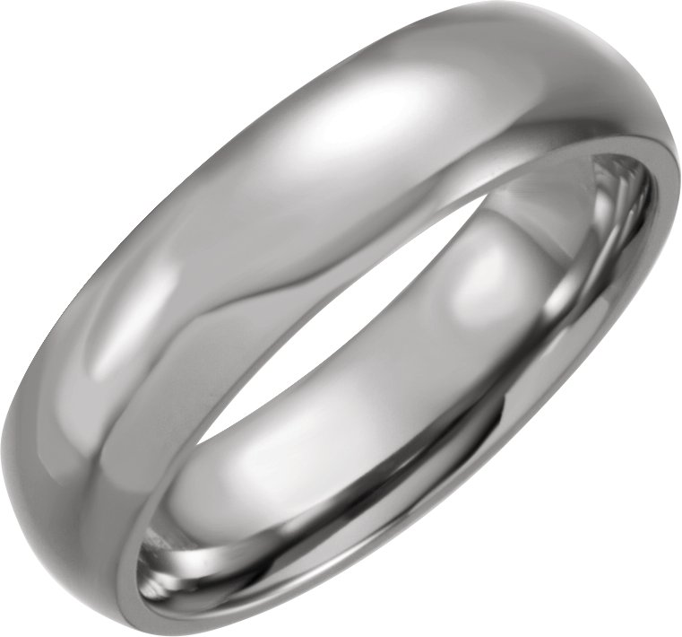 Titanium 6 mm Domed Polished Band Size 10