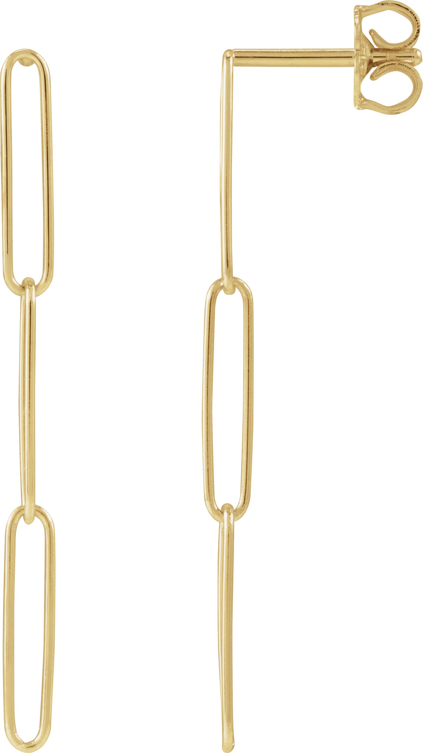 14K Yellow Paperclip-Style Earrings