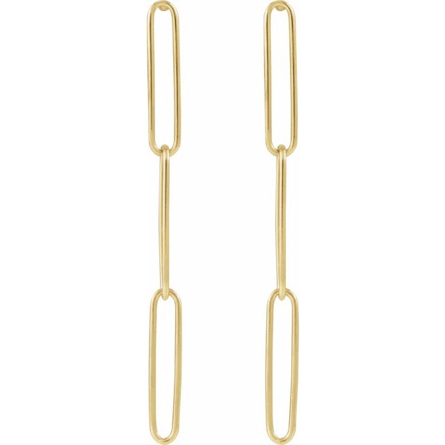 14K Yellow Paperclip-Style Earrings