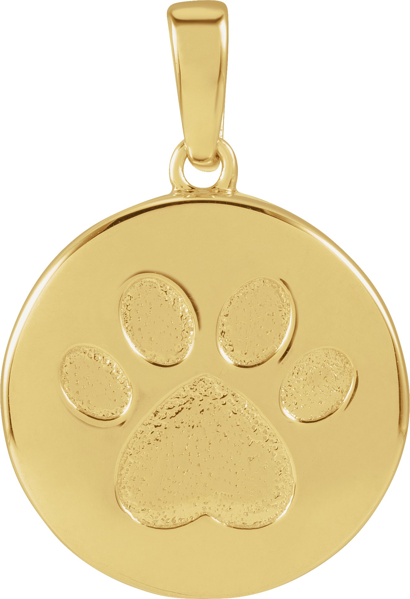 14K Yellow Gold-Plated Sterling Silver Paw Print Ash Holder Pendant