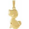 14K Yellow Gold Plated Sterling Silver Dog Ash Holder Pendant