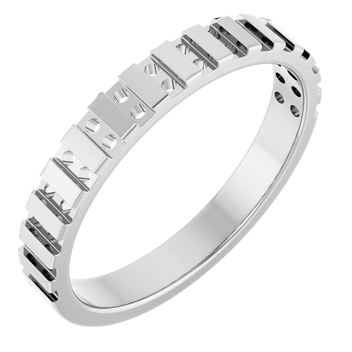 Channel-Set Double Row Anniversary Band