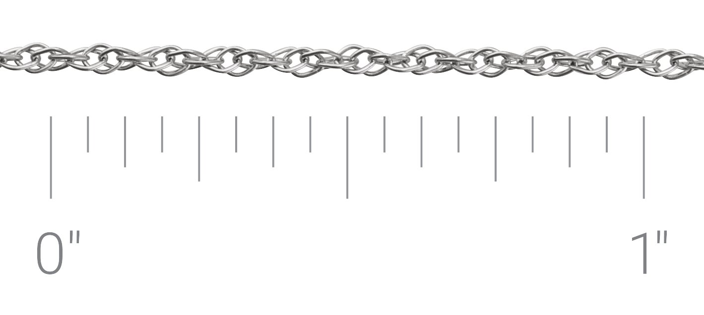 Sterling Silver 1.25 mm Rope Chain by the Inch