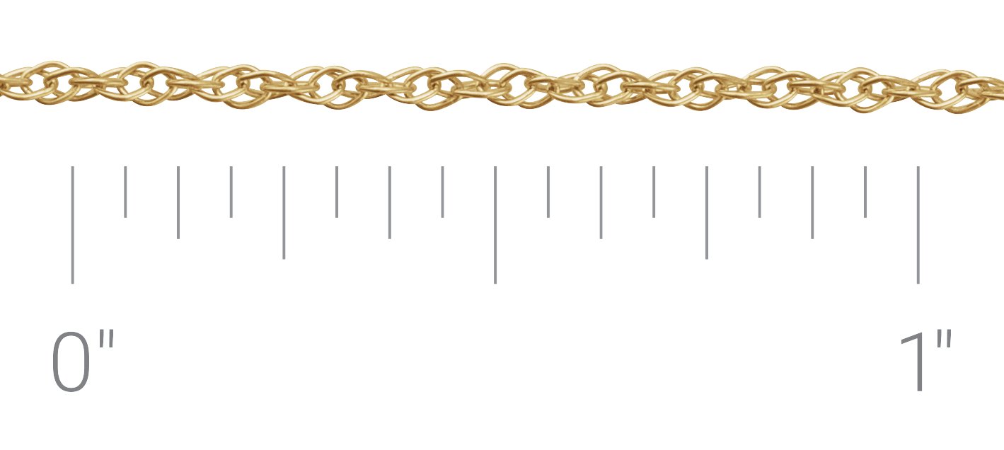14K Rose 1.25 mm Rope Chain by the Inch