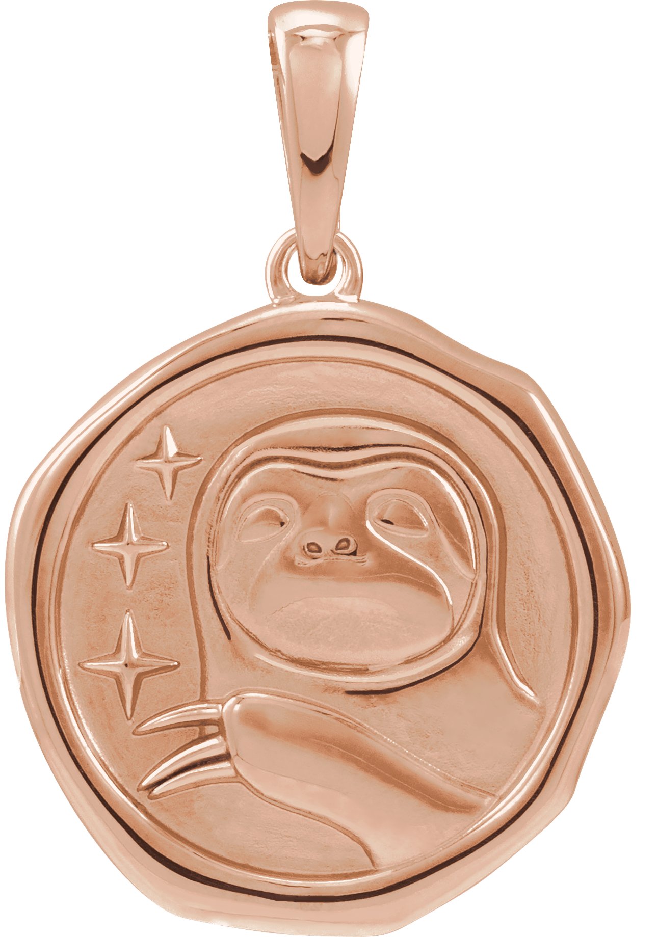 14K Rose Sloth Spirit Animal Pendant