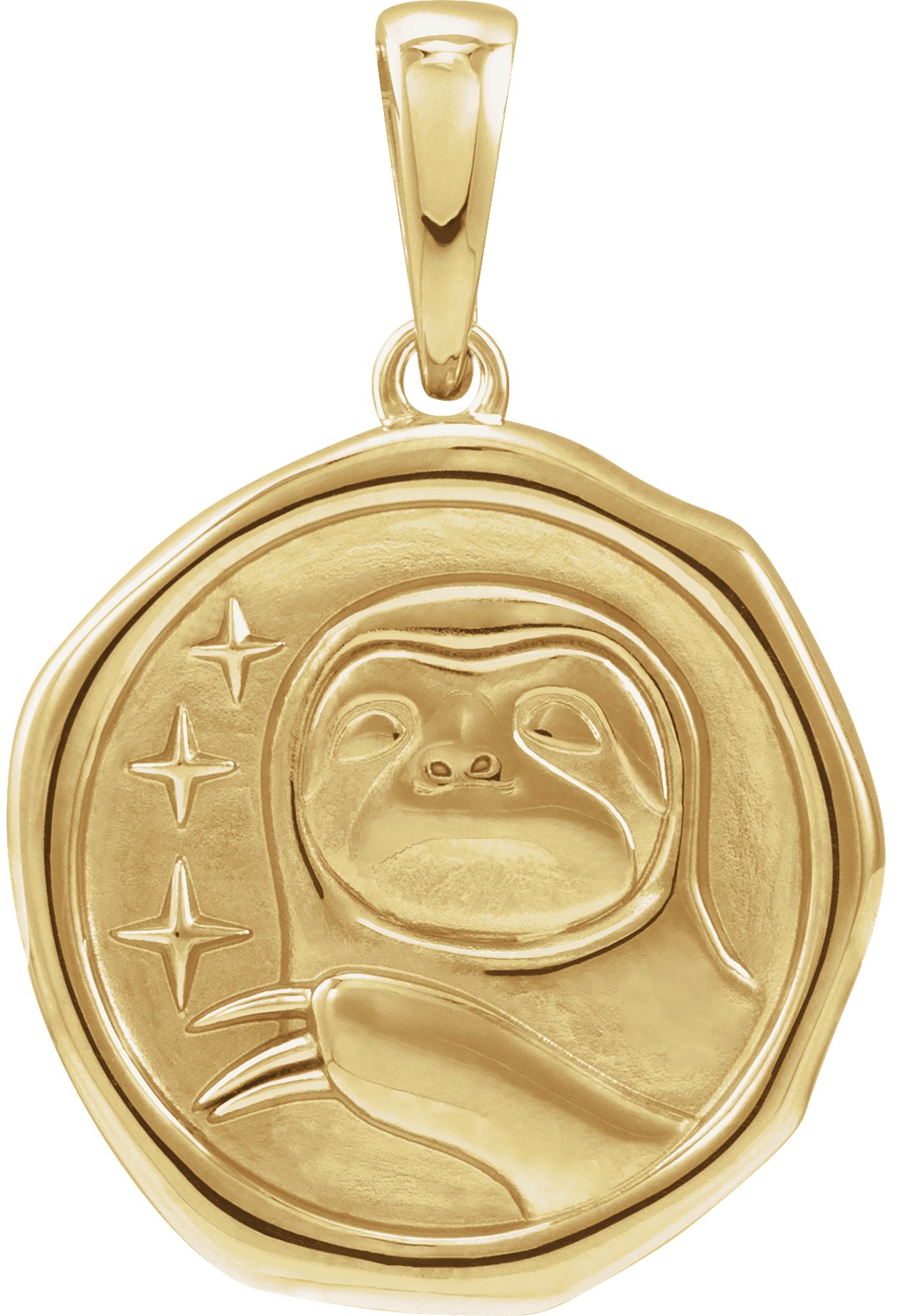 14K Yellow Sloth Spirit Animal Pendant