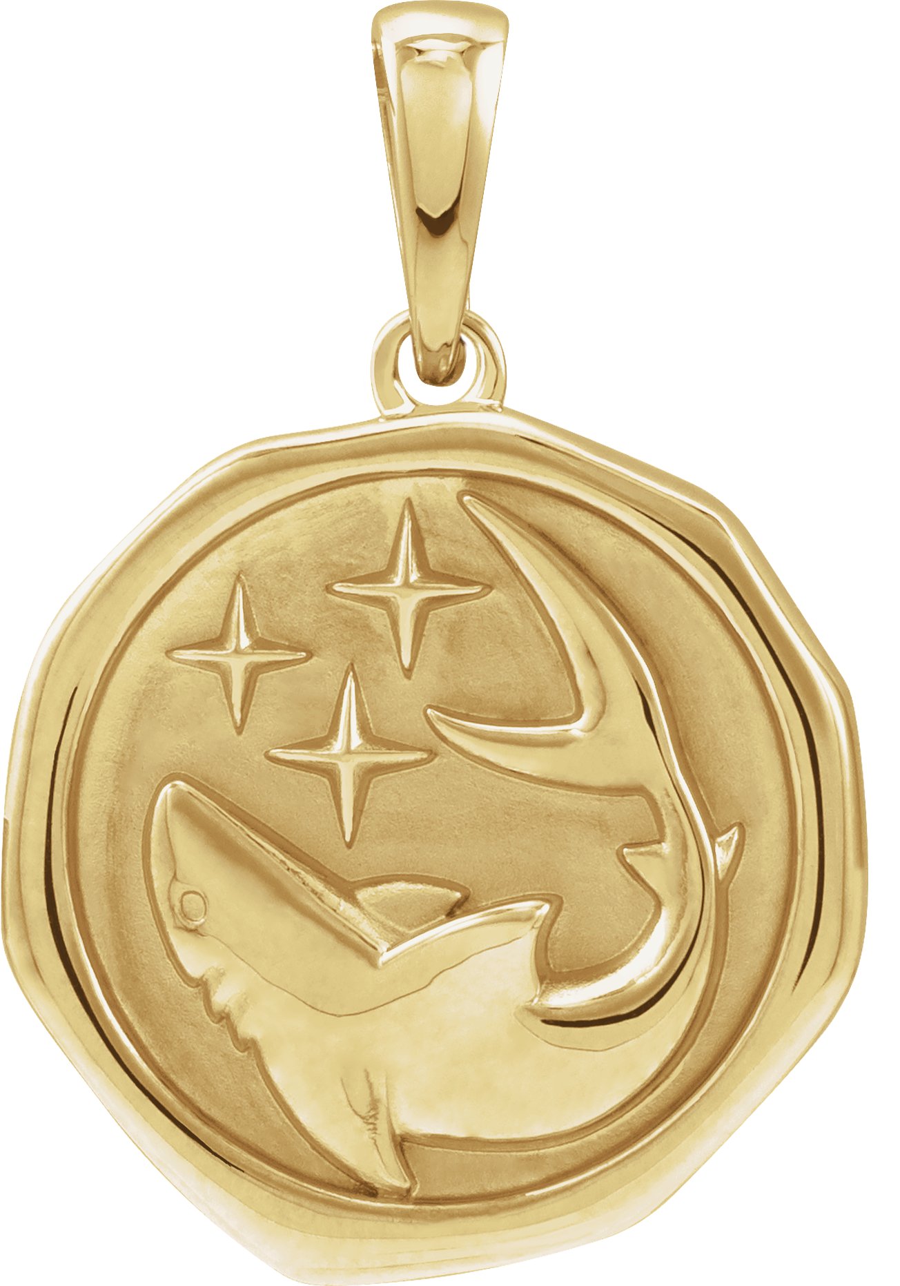 14K Yellow Shark Spirit Animal Pendant