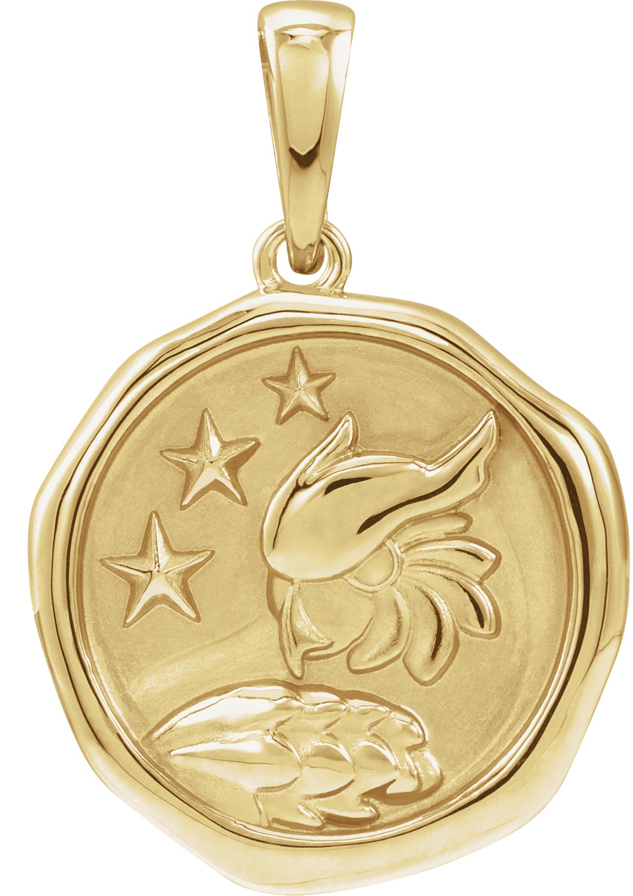 14K Yellow Owl Spirit Animal Pendant