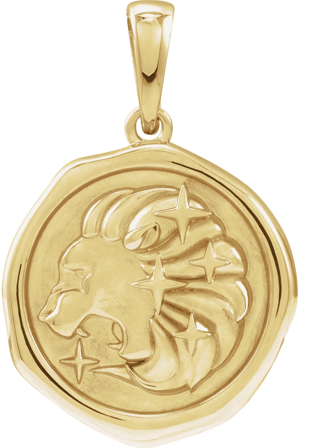 14K Yellow Lion Spirit Animal Pendant