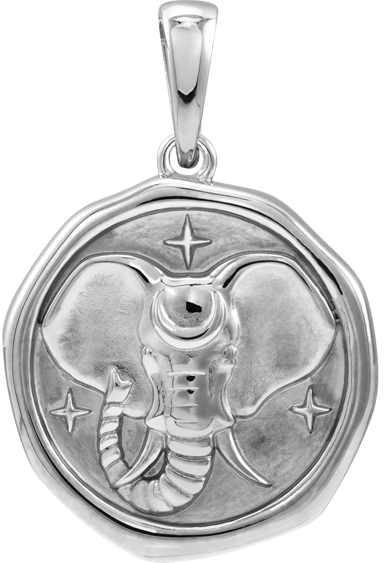 Platinum Elephant Spirit Animal Pendant
