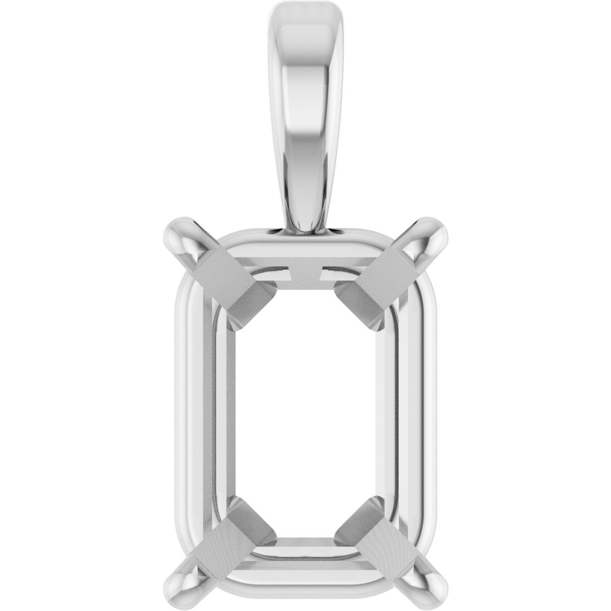 Emerald 4-Prong Solitaire Pendant