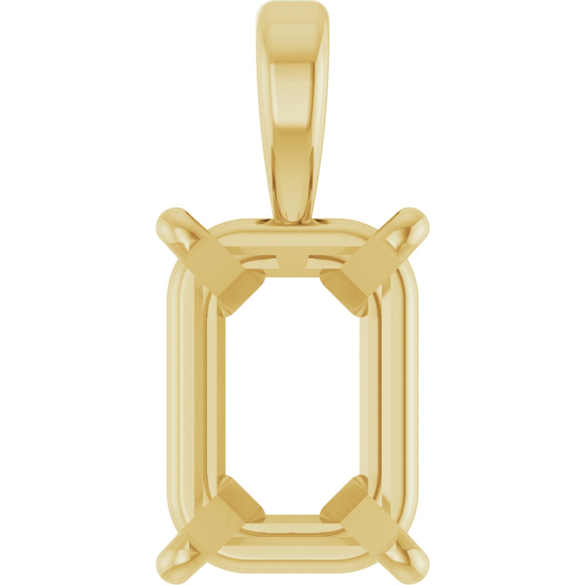 Emerald 4-Prong Solitaire Pendant