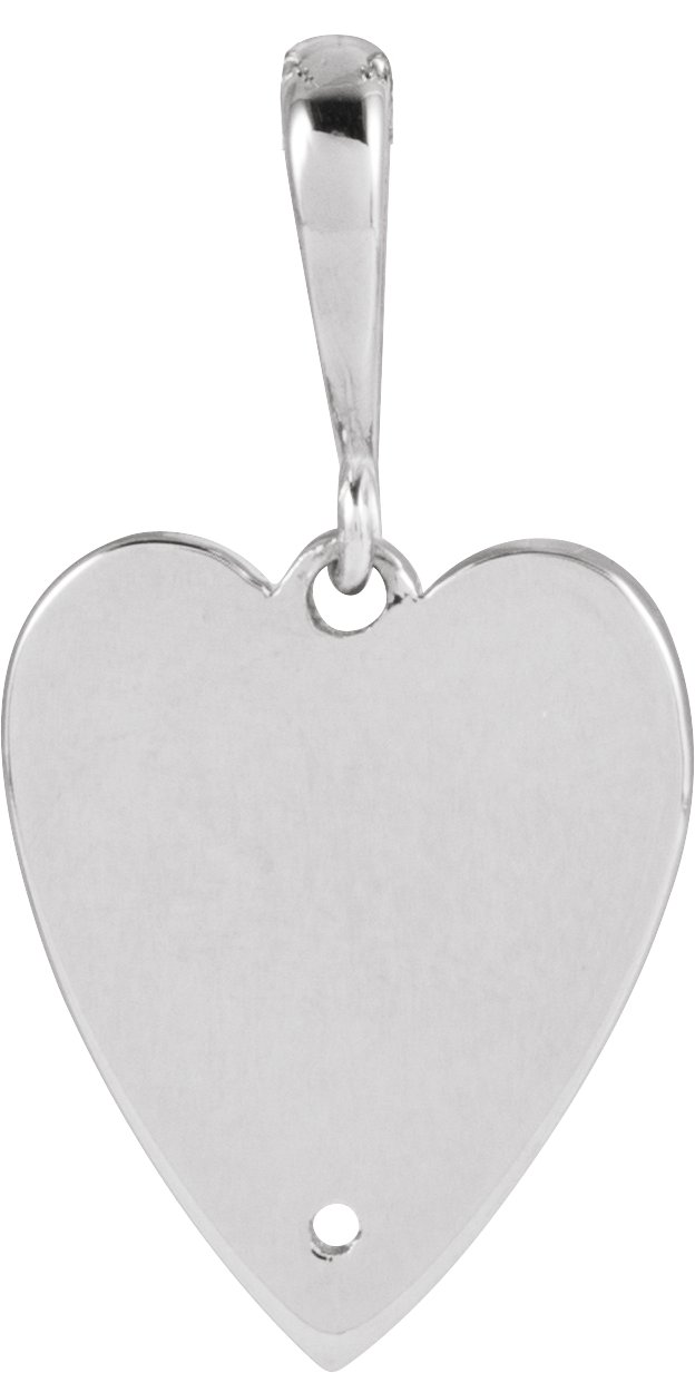 Engravable Accented Heart Necklace or Pendant