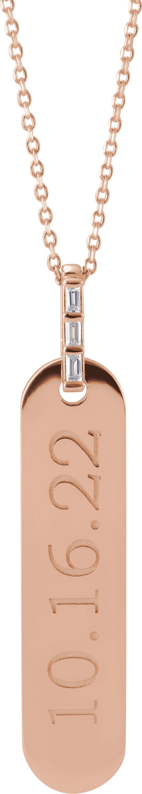 Engravable Accented Bar Necklace