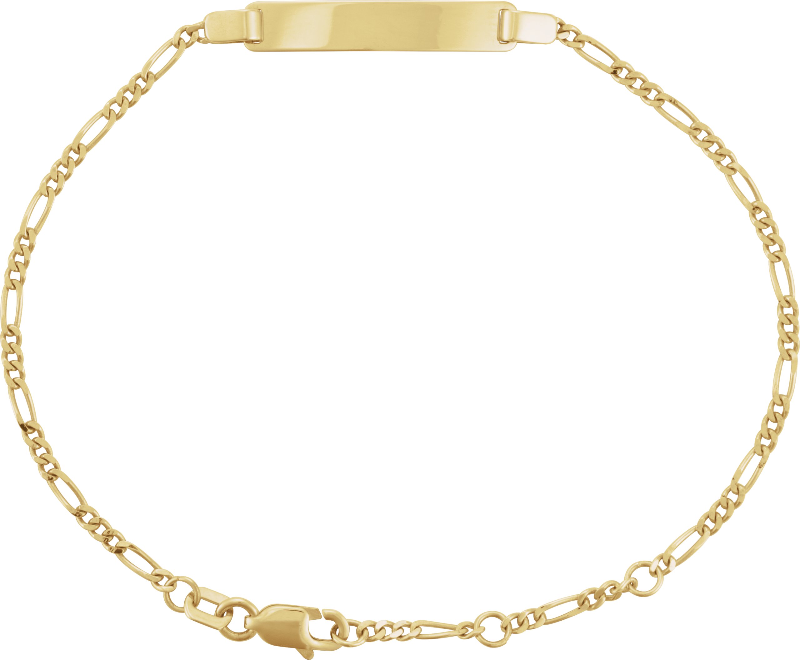 14K Yellow Adjustable Figaro Adjustable Identification 6-7" Bracelet