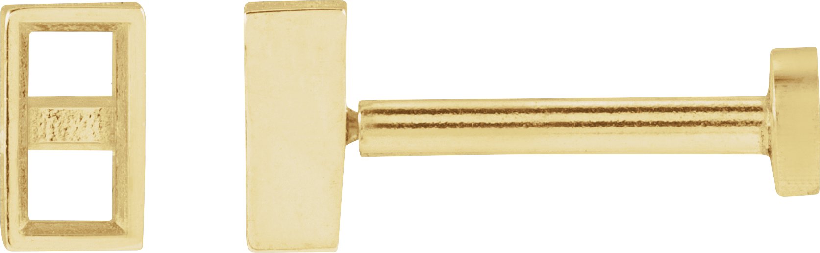 Straight Baguette Bezel-Set Stud Earrings