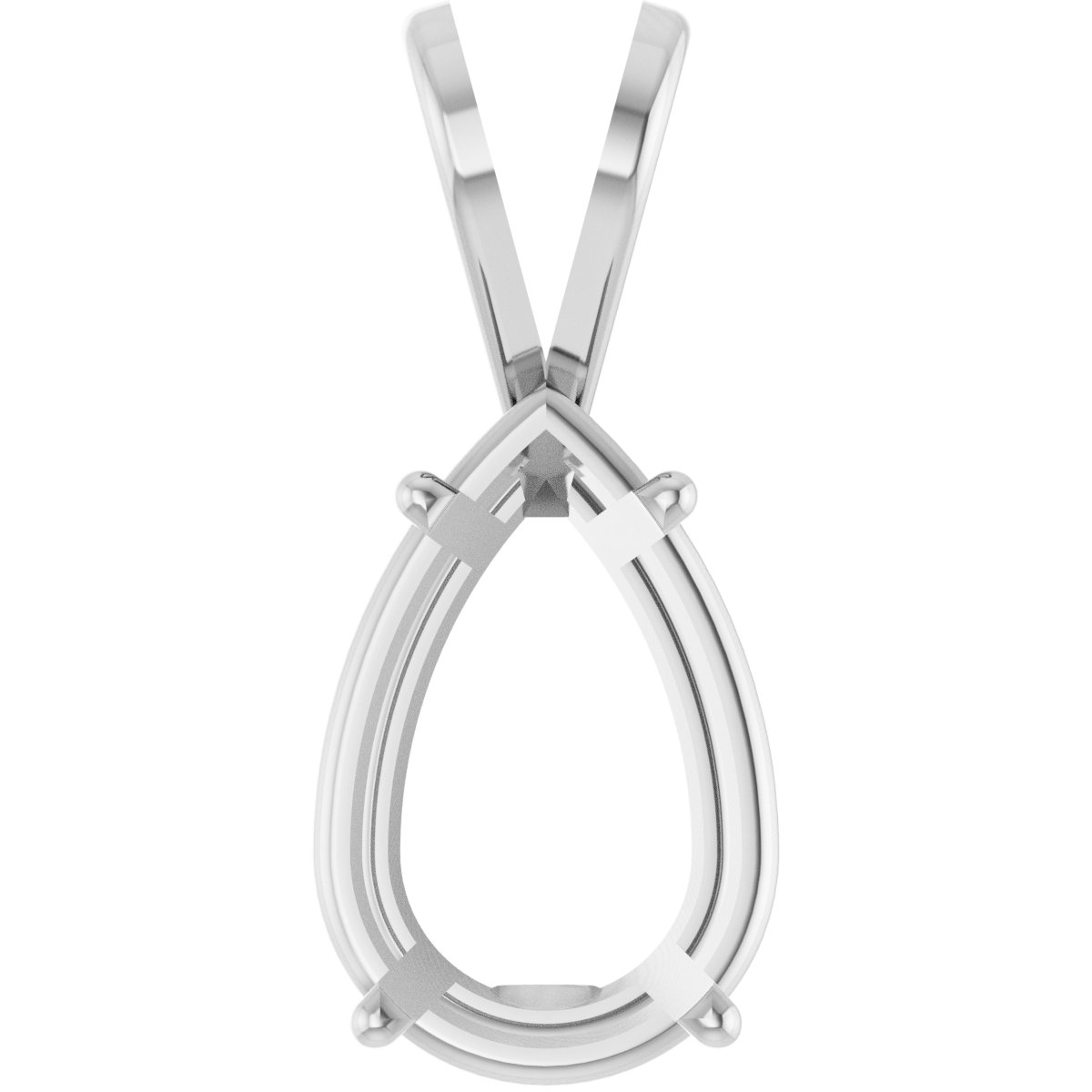 Pear 4-Prong Lightweight Pendant