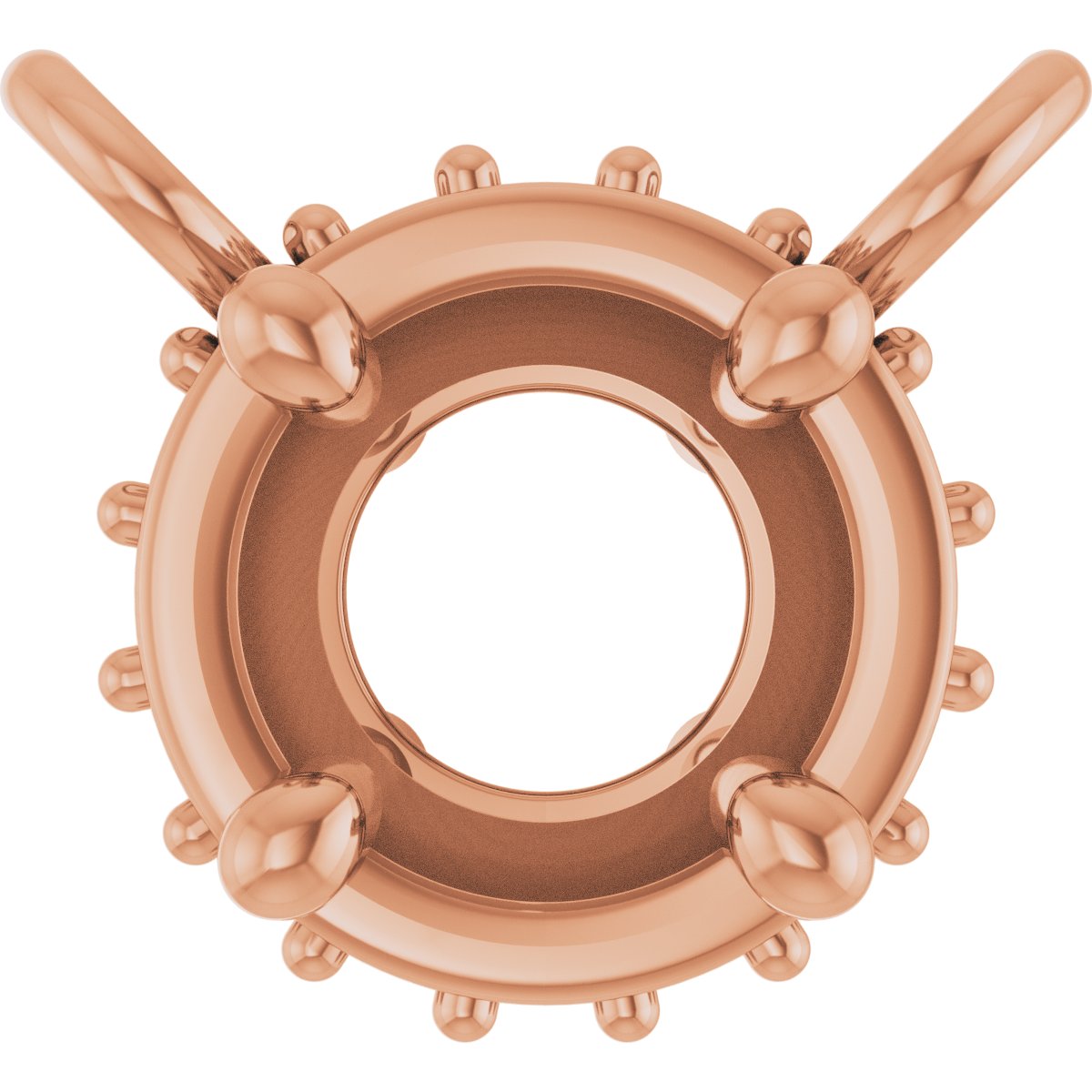 Round 4-Prong Hidden Halo-Style Necklace Center