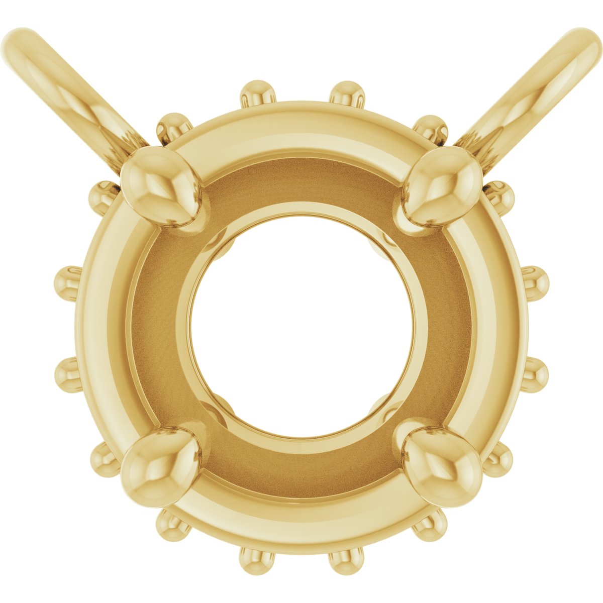 Round 4-Prong Hidden Halo-Style Necklace Center