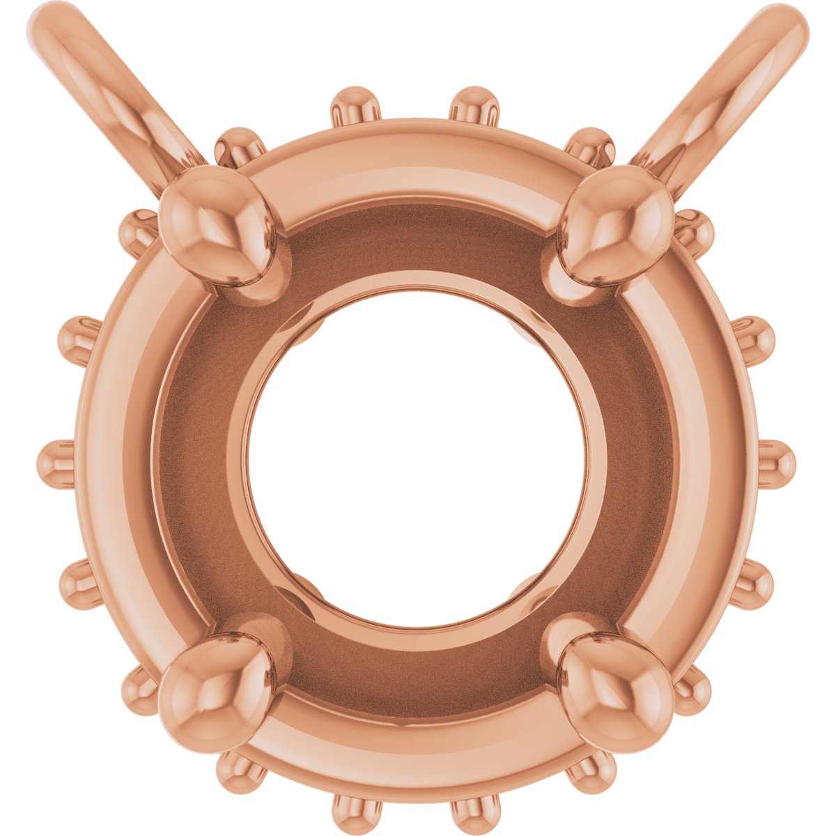 Round 4-Prong Hidden Halo-Style Necklace Center